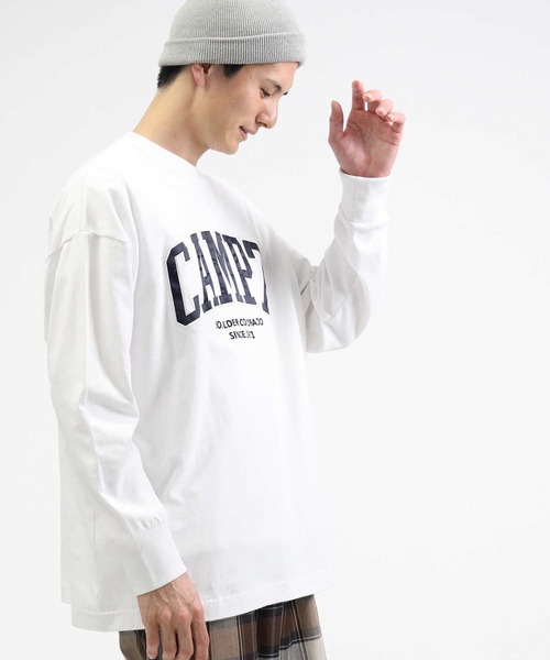 CAMP7(キャンプセブン)の「【CAMP7】カレッジロンT(Tシャツ/カットソー・メンズ・ネイビー/ブラック/ホワイト・S/L/M/XL)」の7枚目の写真