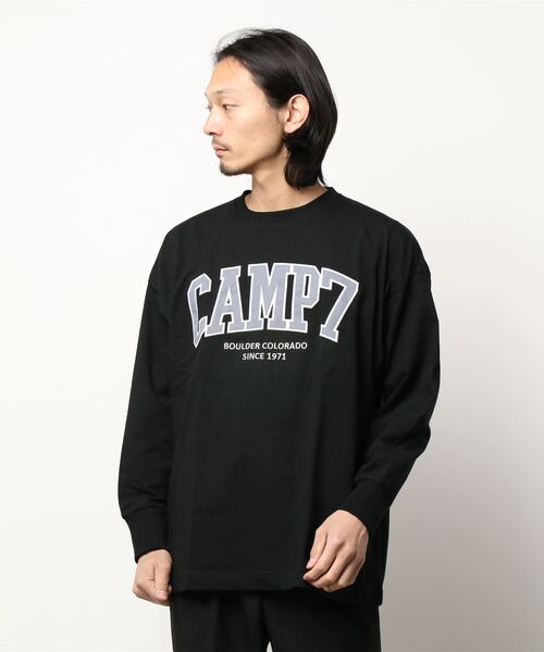 CAMP7(キャンプセブン)の「【CAMP7】カレッジロンT(Tシャツ/カットソー・メンズ・ネイビー/ブラック/ホワイト・S/L/M/XL)」の12枚目の写真