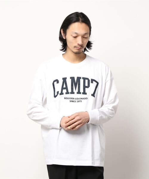 CAMP7(キャンプセブン)の「【CAMP7】カレッジロンT(Tシャツ/カットソー・メンズ・ネイビー/ブラック/ホワイト・S/L/M/XL)」の9枚目の写真