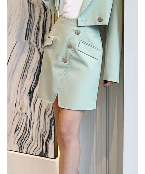 RESEXXY(リゼクシー)の「ラップミニスカート【セットアップ着用可能】(スカート・レディース・ピンク/ブルー/グリーン/アイボリー・FREE)」の1枚目の写真