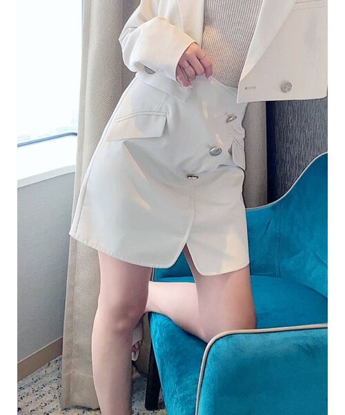 RESEXXY(リゼクシー)の「ラップミニスカート【セットアップ着用可能】(スカート・レディース・ピンク/ブルー/グリーン/アイボリー・FREE)」の2枚目の写真