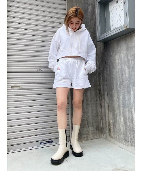 ENVYM（アンビー）の「スエットショートＰＴ（スウェットパンツ・レディース・ブラック/ホワイト/ブルー・FREE）」の11枚目の写真