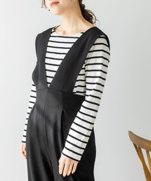 ボートネック ボーダー長袖Tシャツ