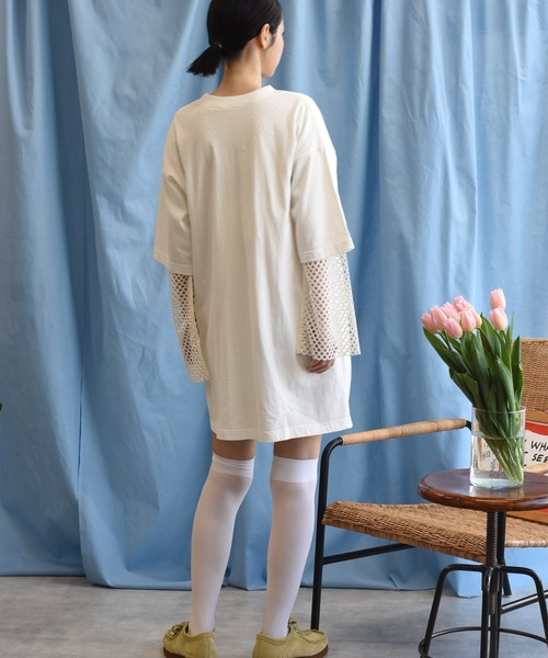 Alley by w closet（アリーバイダブルクローゼット）の「【Alley】犬プリントTeeワンピース（ワンピース・レディース・オフホワイト/ライトブルー/ライム・FREE）」の9枚目の写真