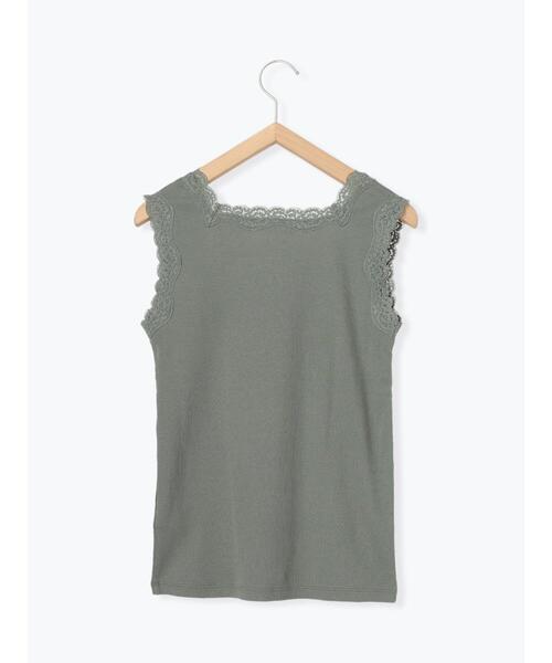 ehka sopo（エヘカソポ）の「スクエアレースタンクトップ（タンクトップ・レディース・ブラック/グリーン/キナリ・ﾌﾘ-）」の17枚目の写真