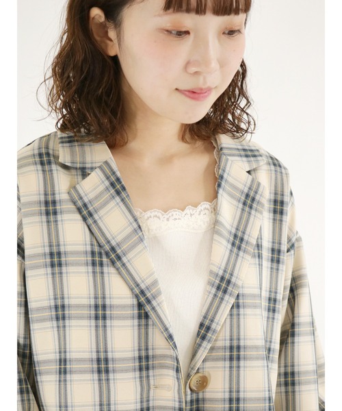 ehka sopo（エヘカソポ）の「スクエアレースタンクトップ（タンクトップ・レディース・ブラック/グリーン/キナリ・ﾌﾘ-）」の2枚目の写真