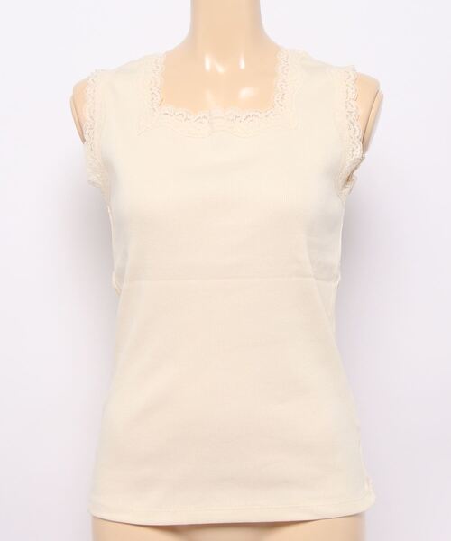 ehka sopo（エヘカソポ）の「スクエアレースタンクトップ（タンクトップ・レディース・ブラック/グリーン/キナリ・ﾌﾘ-）」の6枚目の写真