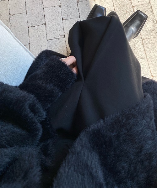 chuclla（チュクラ）の「シャギーニット ロングガウンコート chw22a002（その他アウター・レディース・ブラック・FREE）」の6枚目の写真