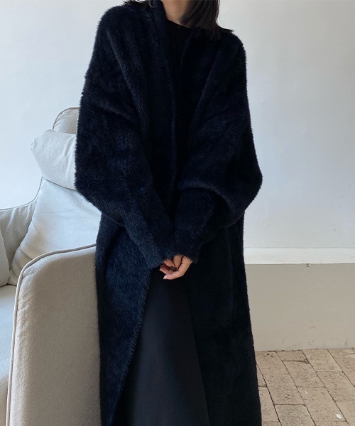 chuclla（チュクラ）の「シャギーニット ロングガウンコート chw22a002（その他アウター・レディース・ブラック・FREE）」の7枚目の写真