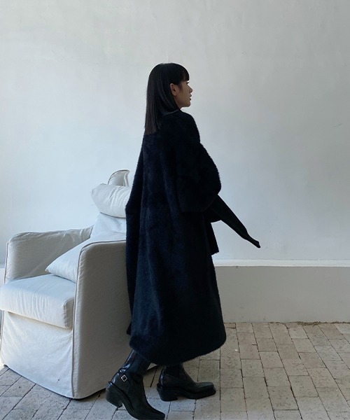 chuclla（チュクラ）の「シャギーニット ロングガウンコート chw22a002（その他アウター・レディース・ブラック・FREE）」の8枚目の写真