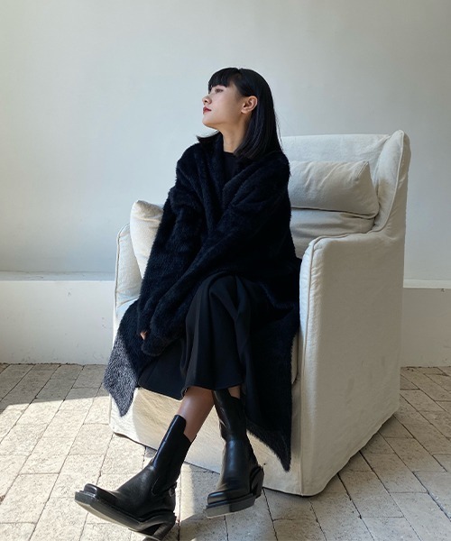 chuclla（チュクラ）の「シャギーニット ロングガウンコート chw22a002（その他アウター・レディース・ブラック・FREE）」の9枚目の写真