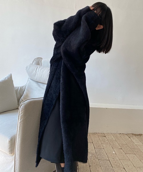 chuclla（チュクラ）の「シャギーニット ロングガウンコート chw22a002（その他アウター・レディース・ブラック・FREE）」の10枚目の写真