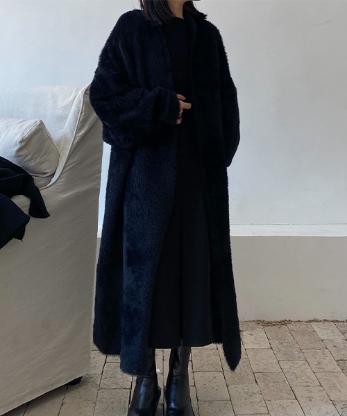 chuclla（チュクラ）の「シャギーニット ロングガウンコート chw22a002（その他アウター・レディース・ブラック・FREE）」の11枚目の写真