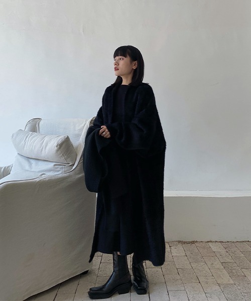 chuclla（チュクラ）の「シャギーニット ロングガウンコート chw22a002（その他アウター・レディース・ブラック・FREE）」の12枚目の写真