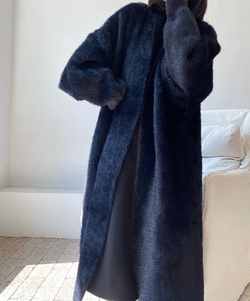 chuclla（チュクラ）の「シャギーニット ロングガウンコート chw22a002（その他アウター・レディース・ブラック・FREE）」の13枚目の写真