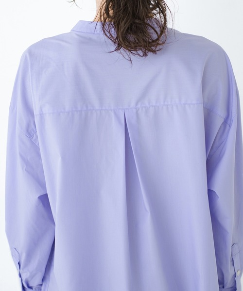 haco!（ハコ）の「いつの間にか太ったからだもすっきりIラインがオシャレにごまかしてくれるシャツワンピース by que made me（シャツワンピース・レディース・ラベンダー/ブルー系その他・SMALL/MEDIUM/LARGE/X-LARGE）」の11枚目の写真