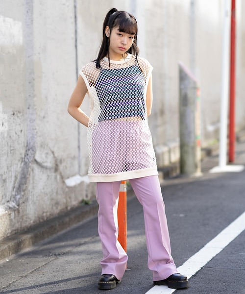 X-girl(エックスガール)の「MESH VEST(Tシャツ/カットソー・レディース・グリーン/ブラック/ホワイト・ONE SIZE)」の19枚目の写真