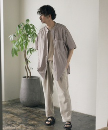 Relume Sports Wear バンドカラー半袖シャツ