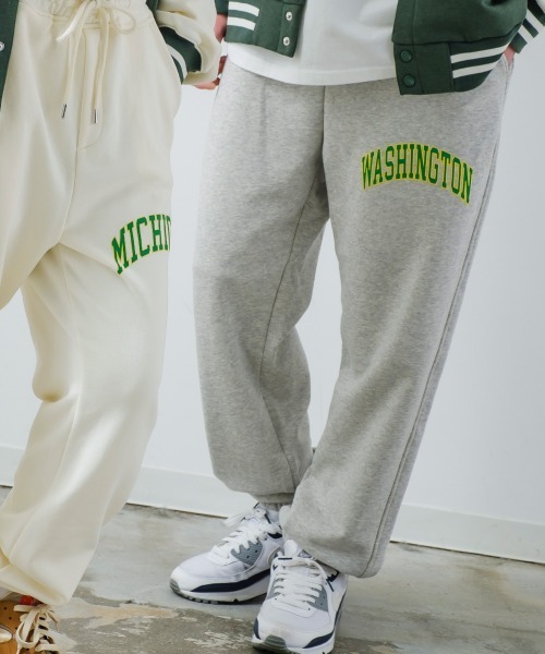 improves(インプローブス)の「アーチロゴプリント&ソリッド 引揃裏毛 バルーンシルエット ワイド スウェットパンツ(スウェットパンツ・メンズ・ネイビー/オフホワイト/グリーン/杢グレー/チャコール/D/E/F/C/B/A・MEDIUM/LARGE)」の3枚目の写真