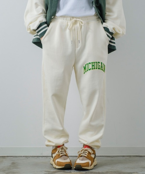 improves(インプローブス)の「アーチロゴプリント&ソリッド 引揃裏毛 バルーンシルエット ワイド スウェットパンツ(スウェットパンツ・メンズ・ネイビー/オフホワイト/グリーン/杢グレー/チャコール/D/E/F/C/B/A・MEDIUM/LARGE)」の12枚目の写真