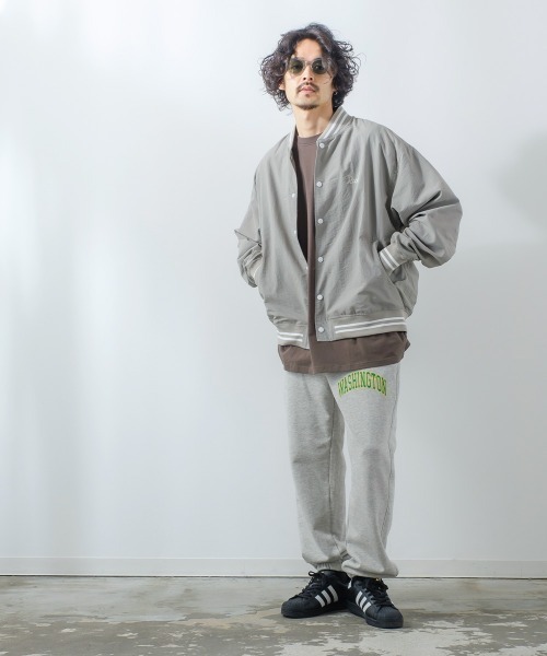 improves(インプローブス)の「アーチロゴプリント&ソリッド 引揃裏毛 バルーンシルエット ワイド スウェットパンツ(スウェットパンツ・メンズ・ネイビー/オフホワイト/グリーン/杢グレー/チャコール/D/E/F/C/B/A・MEDIUM/LARGE)」の18枚目の写真