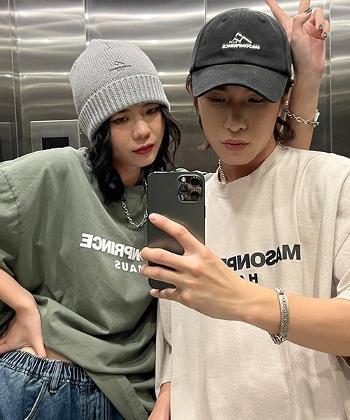 MASONPRINCE（メイソンプリンス）の「ワンポイントロゴコットンニットキャップ MZ2042 【MASONPRINCE】（ニットキャップ/ビーニー・メンズ・グレー/アイボリー/ブラック・FREE）」の5枚目の写真