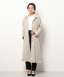 Samansa Mos2 blue | ロングステンカラーコート(ステンカラーコート)