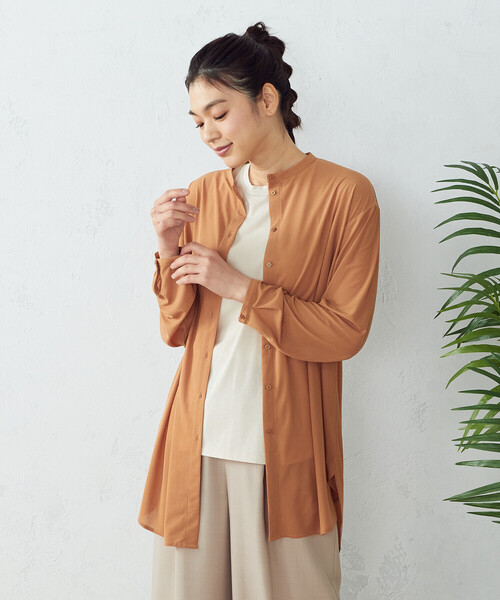 COMME CA ISM(コムサイズム)の「【セットアイテム】 シアブラウス+タンクトップ(シャツ/ブラウス・レディース・ホワイト/ブラウン/セージグリーン・MEDIUM/LARGE)」の3枚目の写真