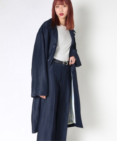 UNFOLLOW cotton washed ロングコート FOLL / フォル】トロピカルロングコート（ステンカラーコート