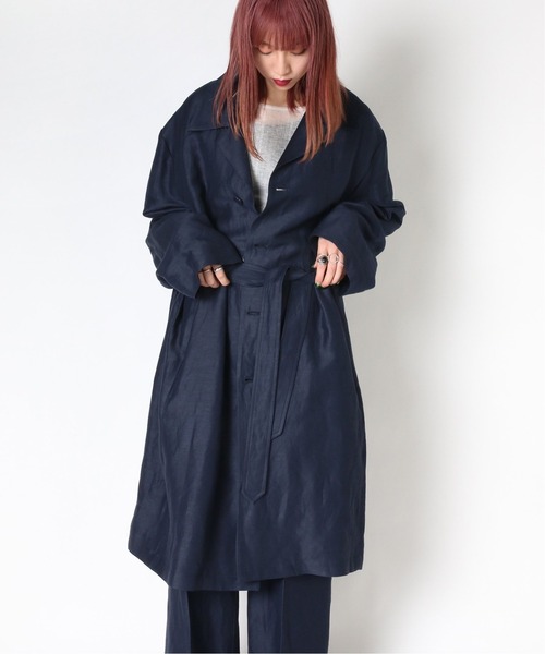 FOLL / フォル】トロピカルロングコート（ステンカラーコート