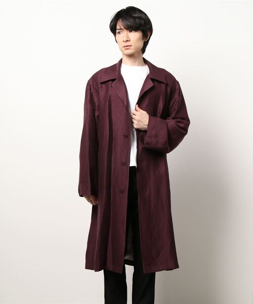 FOLL / フォル】トロピカルロングコート（ステンカラーコート