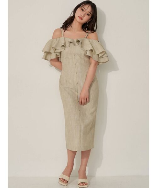 RESEXXY（リゼクシー）の「ラッフルオフショルキャミワンピース（ワンピース・レディース・ブラック/ミント/オレンジ・FREE）」の17枚目の写真