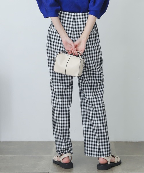 SENSE OF PLACE by URBAN RESEARCH（センスオブプレイスバイアーバンリサーチ）の「ギンガムチェックハイウエストワイドパンツ（その他パンツ・レディース・ブルー系その他/ブラック系その他・SMALL/LARGE/MEDIUM/X-SMALL/TALL）」の6枚目の写真