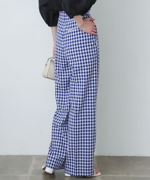 SENSE OF PLACE by URBAN RESEARCH（センスオブプレイスバイアーバンリサーチ）の「ギンガムチェックハイウエストワイドパンツ（その他パンツ・レディース・ブルー系その他/ブラック系その他・SMALL/LARGE/MEDIUM/X-SMALL/TALL）」の11枚目の写真