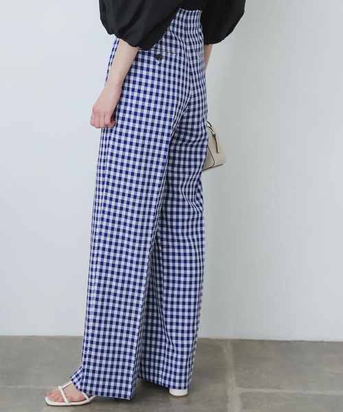 SENSE OF PLACE by URBAN RESEARCH（センスオブプレイスバイアーバンリサーチ）の「ギンガムチェックハイウエストワイドパンツ（その他パンツ・レディース・ブルー系その他/ブラック系その他・SMALL/LARGE/MEDIUM/X-SMALL/TALL）」の12枚目の写真