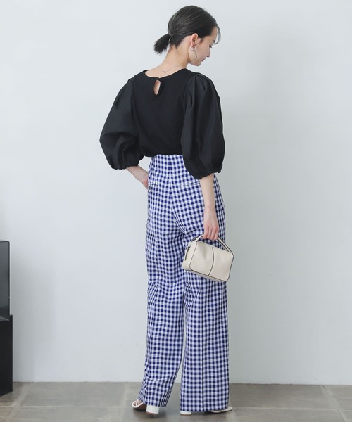 SENSE OF PLACE by URBAN RESEARCH（センスオブプレイスバイアーバンリサーチ）の「ギンガムチェックハイウエストワイドパンツ（その他パンツ・レディース・ブルー系その他/ブラック系その他・SMALL/LARGE/MEDIUM/X-SMALL/TALL）」の16枚目の写真