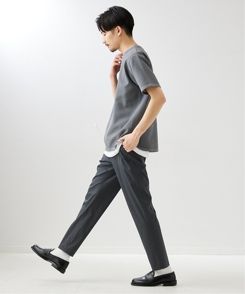 417 EDIFICE（フォーワンセブンエディフィス）の「【ニット+カットソーの2点セット】カノコクルーネックTシャツ（ニット/セーター・メンズ・ホワイト/ベージュ/グレー/サックスブルー・SMALL/MEDIUM/LARGE）」の9枚目の写真