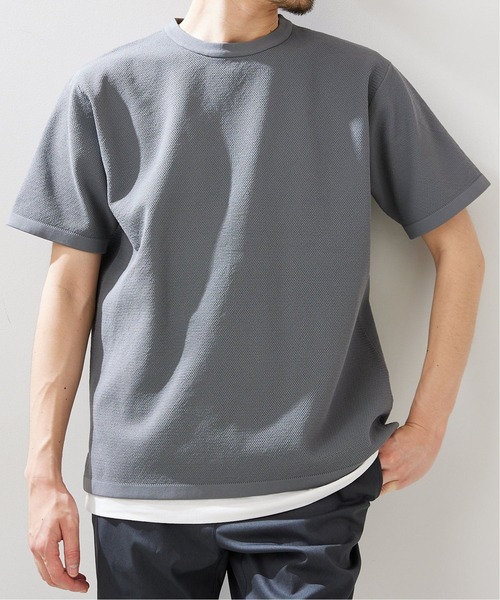 417 EDIFICE（フォーワンセブンエディフィス）の「【ニット+カットソーの2点セット】カノコクルーネックTシャツ（ニット/セーター・メンズ・ホワイト/ベージュ/グレー/サックスブルー・SMALL/MEDIUM/LARGE）」の11枚目の写真