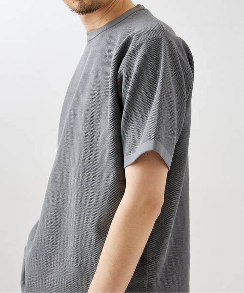 417 EDIFICE（フォーワンセブンエディフィス）の「【ニット+カットソーの2点セット】カノコクルーネックTシャツ（ニット/セーター・メンズ・ホワイト/ベージュ/グレー/サックスブルー・SMALL/MEDIUM/LARGE）」の12枚目の写真