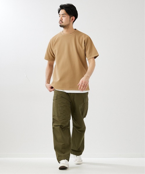 417 EDIFICE（フォーワンセブンエディフィス）の「【ニット+カットソーの2点セット】カノコクルーネックTシャツ（ニット/セーター・メンズ・ホワイト/ベージュ/グレー/サックスブルー・SMALL/MEDIUM/LARGE）」の15枚目の写真