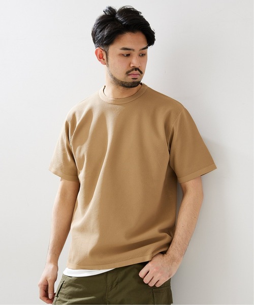 417 EDIFICE（フォーワンセブンエディフィス）の「【ニット+カットソーの2点セット】カノコクルーネックTシャツ（ニット/セーター・メンズ・ホワイト/ベージュ/グレー/サックスブルー・SMALL/MEDIUM/LARGE）」の16枚目の写真