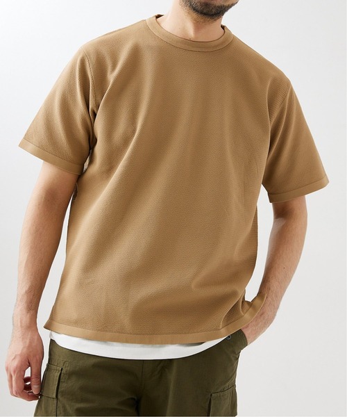 417 EDIFICE（フォーワンセブンエディフィス）の「【ニット+カットソーの2点セット】カノコクルーネックTシャツ（ニット/セーター・メンズ・ホワイト/ベージュ/グレー/サックスブルー・SMALL/MEDIUM/LARGE）」の17枚目の写真