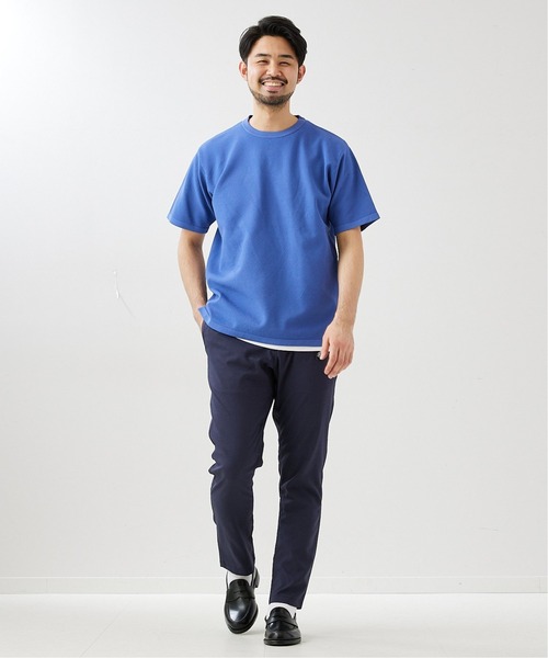 417 EDIFICE（フォーワンセブンエディフィス）の「【ニット+カットソーの2点セット】カノコクルーネックTシャツ（ニット/セーター・メンズ・ホワイト/ベージュ/グレー/サックスブルー・SMALL/MEDIUM/LARGE）」の19枚目の写真