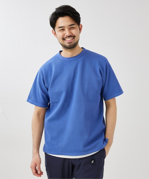 417 EDIFICE（フォーワンセブンエディフィス）の「【ニット+カットソーの2点セット】カノコクルーネックTシャツ（ニット/セーター・メンズ・ホワイト/ベージュ/グレー/サックスブルー・SMALL/MEDIUM/LARGE）」の20枚目の写真