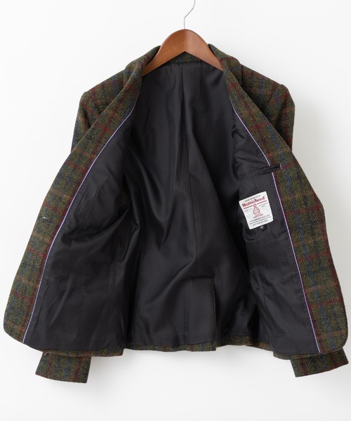 HARRIS TWEED（ハリスツイード）の「Harris Tweed ハリスツイード レディース ウールジャケット センターベント（テーラードジャケット・レディース・ライトグレー/ライトブラウン/ダークグリーン/ネイビー/ブラウン/チャコール/グレー系その他/ベージュ/グレー/チャコールグレー×ブラック・44/42/40/46）」の21枚目の写真