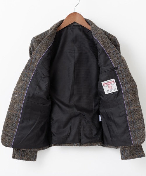 HARRIS TWEED（ハリスツイード）の「Harris Tweed ハリスツイード レディース ウールジャケット センターベント（テーラードジャケット・レディース・ライトグレー/ライトブラウン/ダークグリーン/ネイビー/ブラウン/チャコール/グレー系その他/ベージュ/グレー/チャコールグレー×ブラック・44/42/40/46）」の13枚目の写真