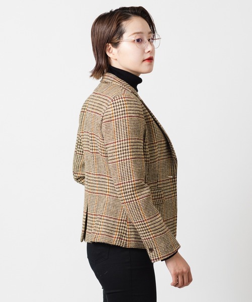 HARRIS TWEED（ハリスツイード）の「Harris Tweed ハリスツイード レディース ウールジャケット センターベント（テーラードジャケット・レディース・ライトグレー/ライトブラウン/ダークグリーン/ネイビー/ブラウン/チャコール/グレー系その他/ベージュ/グレー/チャコールグレー×ブラック・44/42/40/46）」の14枚目の写真
