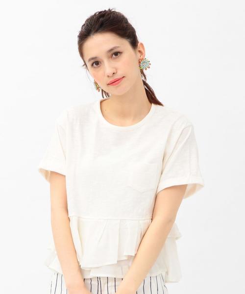 Another Edition（アナザーエディション）の「フリルTシャツ/AEBC INDIGO CP FRL T（Tシャツ/カットソー・レディース・ホワイト/ライトブルー/コバルトブルー・ﾌﾘ-）」の20枚目の写真