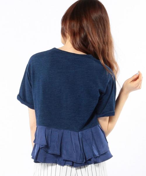 Another Edition（アナザーエディション）の「フリルTシャツ/AEBC INDIGO CP FRL T（Tシャツ/カットソー・レディース・ホワイト/ライトブルー/コバルトブルー・ﾌﾘ-）」の7枚目の写真