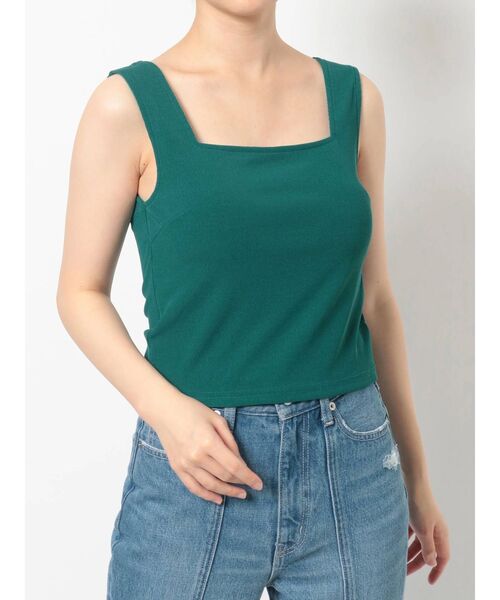 EVRIS（エヴリス）の「スクエアネックリブタンク（タンクトップ・レディース・ホワイト/ブラック/オレンジ/ブルー・FREE）」の3枚目の写真